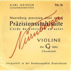 Weidler Nurnberger Nr.76 Precision Violin String, G - Medium, 1/16