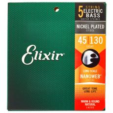 Elixir 14202 Nanoweb Nickel Plated, Long Scale - 45-130
