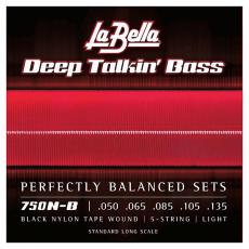 La Bella 750N-B Black Nylon Tape - Light, 050-135