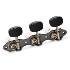 Schaller GrandTune Classic Hauser - Satin Black with Acrylic Black Ellipse Buttons, White Rollers