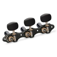 Schaller GrandTune Classic Hauser - Black Chrome with Acrylic Black Ellipse Buttons, Black Rollers