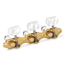 Schaller GrandTune Classic Hauser - Gold with White Perloid Buttons, White Deluxe Rollers