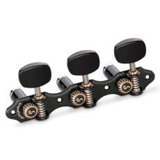 Schaller GrandTune Classic Hauser - Black Chrome with Acrylic Black Ellipse Buttons, Black Deluxe Rollers