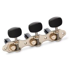 Schaller GrandTune Classic Hauser - Satin Pearl with Acrylic Black Ellipse Buttons, Black Deluxe Rollers