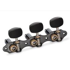 Schaller GrandTune Classic Hauser - Satin Black with Acrylic Black Ellipse Buttons, Black Deluxe Rollers