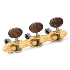 Schaller GrandTune Classic Hauser - Satin Gold with Snakewood Oval Buttons, Black Deluxe Rollers
