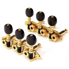 Grover MA200 SS 3+3 - Gold, Black Buttons