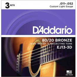 Daddario EJ13-3D - 80/20 Bronze - 11-52