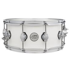 DW Design Maple Snare Drum, White Gloss - 14