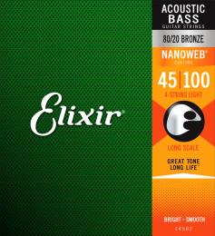 Elixir 14502 Nanoweb Acoustic Bass - 80/20 Bronze - 45-100