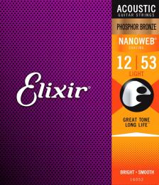 Elixir 16052 Nanoweb Phosphor Bronze - 12-53