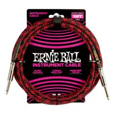 Ernie Ball 6394 Braided Straight/Straight Mono - Red Black, 3m