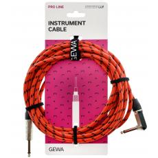 Gewa VE10 Pro Line Instrument Cable, Angled - Orange, 6m
