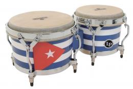 Latin Percussion M201-QBA Matador Wood Bongos - Cuban Flag