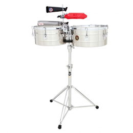 Latin Percussion LP257-S Tito Puente Timbales, Stainless Steel - 14