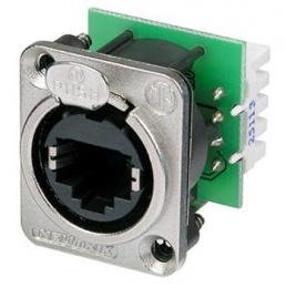 Neutrik NE8FDV-YK Panel Mount Receptacle with IDC Punch down Terminals, D-sized Metal Flange with Latch Lock