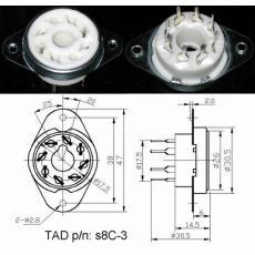 TAD Octal Socket - Ceramic, PC Mount, Monting Plate
